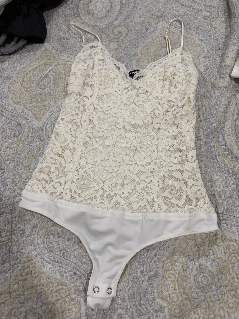 Express Cream Lace Bodysuit